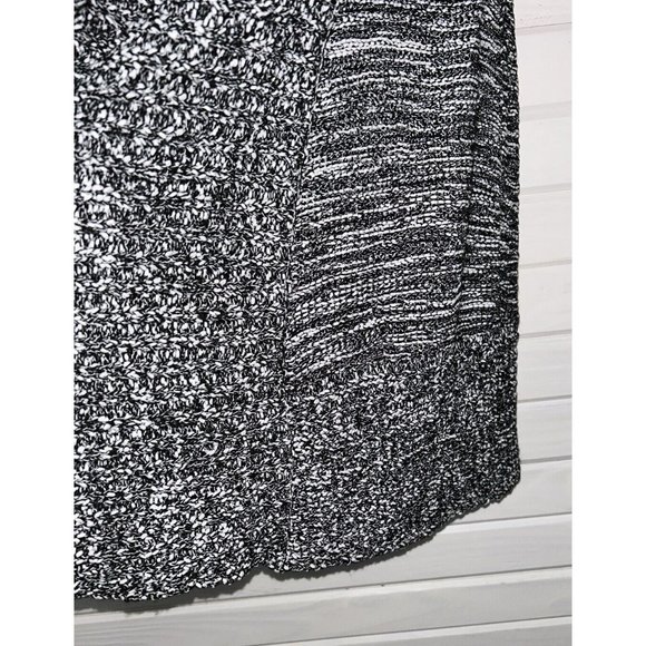 Cache Sz MEDIUM Black White Open Shawl Collar Sleeveless Cardigan Sweater EUC - Picture 4 of 8